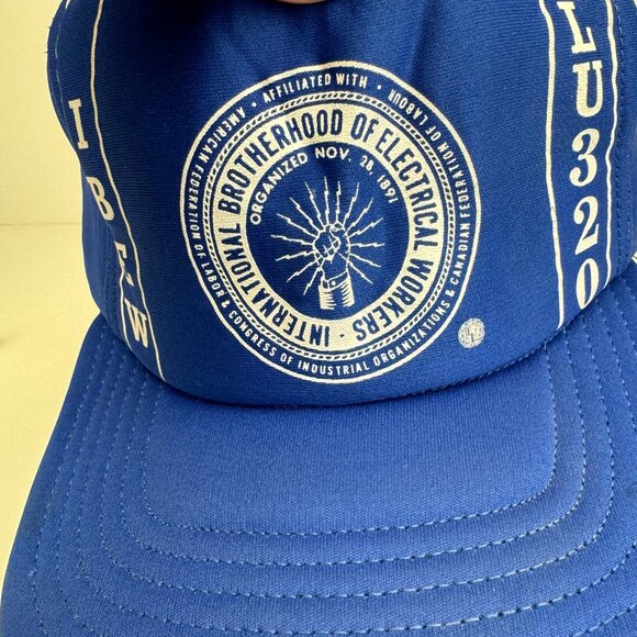 Vtg Blue IBEW LU320 International Brotherhood Electrical Worker Snapback Hat Cap - Picture 11 of 12